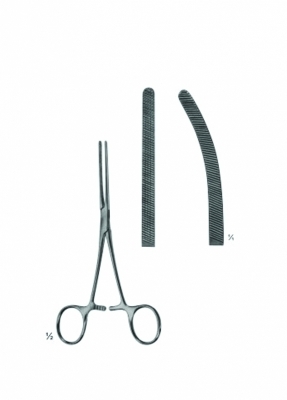 Doyen Intestinal Clamp With 100mm Longitudinal Serrated Blades And Box Joint