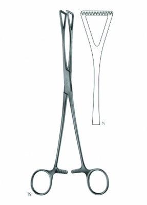 Duval Intestinal grasping forcep straight with triangular jaws