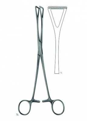 Duval Intestinal grasping forcep straight with triangular jaws